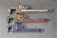 2 Ridgid Pipe Wrenches, 1 Mastercraft Pipe Wrench