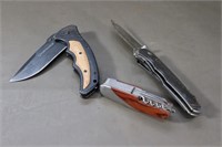 2 Huntshield Folding Knives, 1 Swiss Army Knife