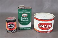 Vintage Amalie Grease, Texaco, Wynns Containers