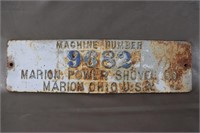 Marion Power Shovel Name Plate