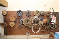 Wall Lot Of Pump Parts And Belts