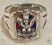 Vintage sterling silver Eagle Scout ring Size 9