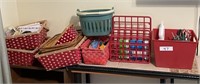 Storage baskets, containers, office supplies