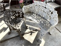 Cast aluminum bench, cast iron garden chair