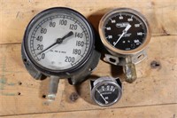 3 Vintage Pressure Gauges