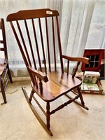 Wooden spindle-back rocking chair