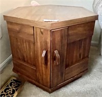 22" hexagon end table with storage