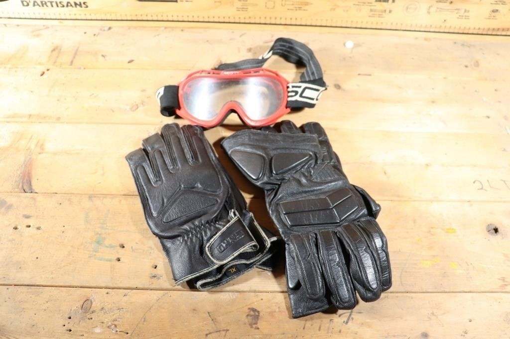 2 Pair Motorcycle Gloves, Goggles