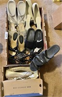 Box of NEW or nearly new size 8 shoes and sandals