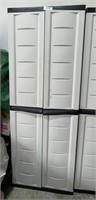 Plastic garage storage cabinet 25"w x 18"d x 70"