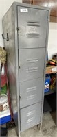 4-compartment metal locker unit 15"w x 24"d x 66"