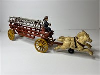 Cast Iron Toy Horse Hook and Ladder truck