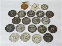 Collection of sterling kennel club medallions