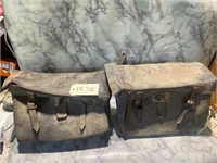 Pair of Leather Saddlebags and Frames
