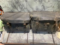 1 Pair Leather Saddlebags and Racks. Indian 741?