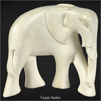 Oriental Bone Carved Elephant Figure