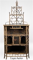 19th Century Chinoiserie Bamboo Corner Cabinet