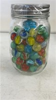 Mason jar full of marbles