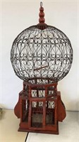 Antique Victorian Style Bird Cage Wood and Wire