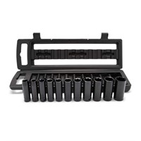 1/2 in. Drive Metric 6-Point Impact Socket Set wit