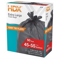 HDX 50 gal. Black Wave Cut Trash Bags (50-Count) (