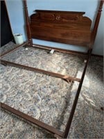 Antique queen size headboard and rails