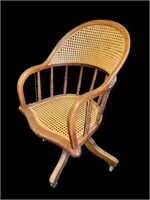 Woven-wicker rolling office-style chair-NICE