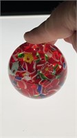 2" millefiori  art glass paperweight