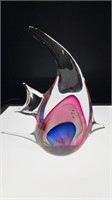 8" art glass fish paperweight