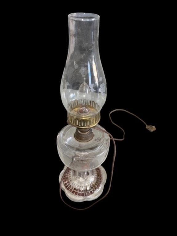 Antique Oil Lamp converted to Electric