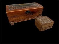 Antique Hand made with carving jewelry box Set
