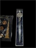 Coins from UAE and Silver letter opener