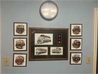 LOT OF MISC TRAIN WALL DECOR 17" X 21" LARGEST