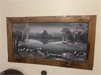 WOOD FRAME PICTURE GLASS 37" X 20 1/2" X 1"
