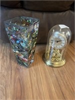 LINDEN CLOCK AND HUMMINGBIRD VASE