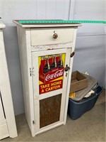 Handmade cupboard with Coca Cola signage