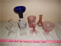 Vintage Glass Collection - Pink, Blue Cobalt, Etc