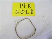14k Gold 6" Rope Bracelet