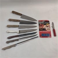 Assortment of Kitchen Knifes with Sharpener