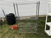 4 TIERED WIRE RACK ON CASTERS
