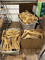 Large lot of wood hangers