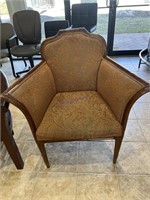 Wicker and fabric sitting chair