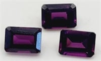 (K) Three Grape Garnet Gemstones - Emerald Cut -