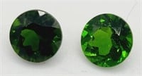 (K) Two Chrome Diopside Gemstones - Round Cut -