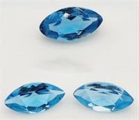 (K) London Blue Topaz Gemstones - Marquise Cut -