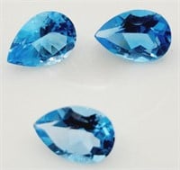 (K) Blue Topaz Gemstones - Pear Cut - 6.5 total