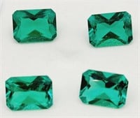 (K) Lab Created Emerald Gemstones - Emerald Cut -