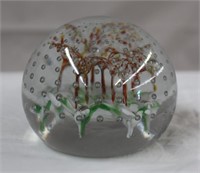 Solid glass paperweight 3.25 X 3"