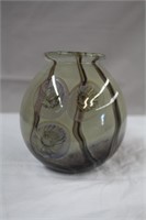 Signed glass vase 5 X 4.5"H