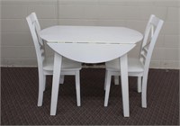 Drop leaf table & 2 matching chairs,